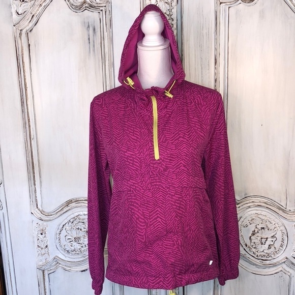 Hind Pink Chevron Graphic with Hot Lime Green Zip +  Rip Cords Athletic Jacket - Picture 1 of 15